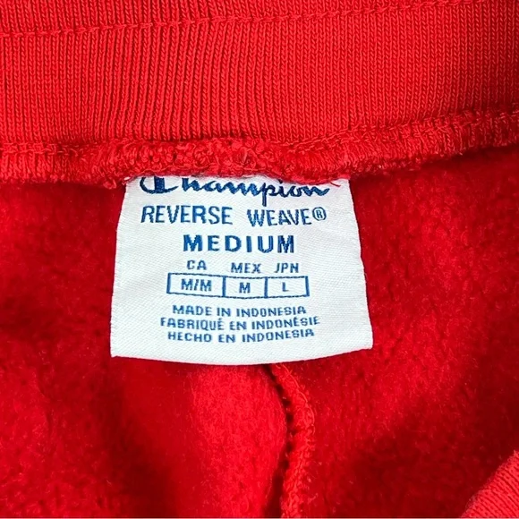Champion Women’s Athletic Red Y2K Med Shorts with Logo - Picture 4 of 8